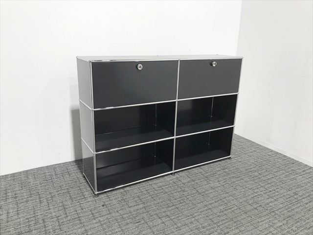 コンビキャビネット 2列3段 2段オープン1段フラップ扉 USMハラー[USM  