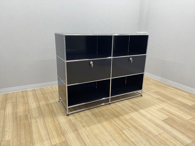 コンビキャビネット 2列3段 2段オープン1段ドロップダウンドア USMハラー