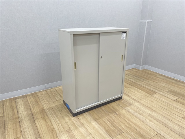 コクヨ　キャビネットスライド式扉 グレー　中古　汚れ有り　88×120×40cm 引違書庫 A4サイズ対応保管庫 SH-345F1E[コクヨ][中古]|引違書庫-書庫