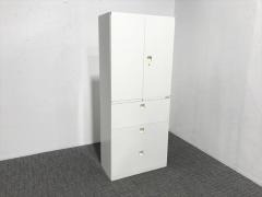 オカムラの上段オープン書庫、下段引き戸書庫セット激安販売