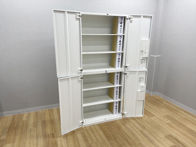 両開上下連結 レクトライン ダイヤル式[オカムラ][中古]|上下書庫 