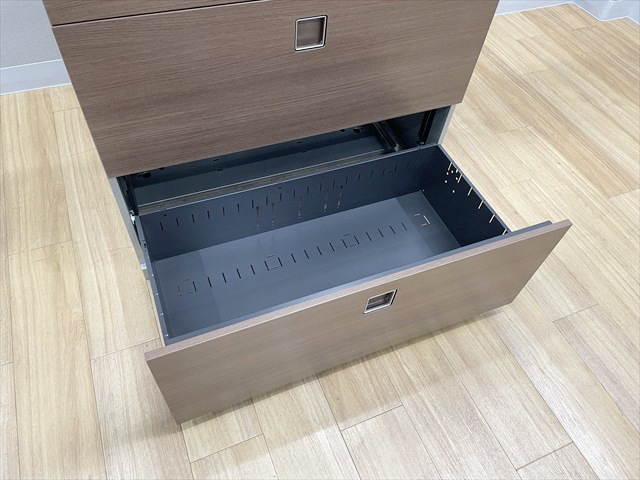 3段ラテラル両開き連結 レクトライン ウッドタイプ[オカムラ][中古 