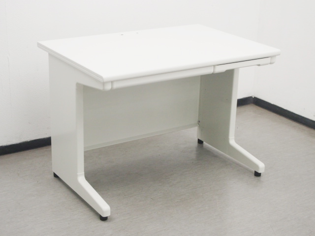 オフィス家具  平デスク　プラス　LAタイプ　引出し付　RY-107H WH 