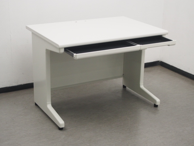 平デスク　プラス　LAタイプ　引出し付　RY-107H WH
