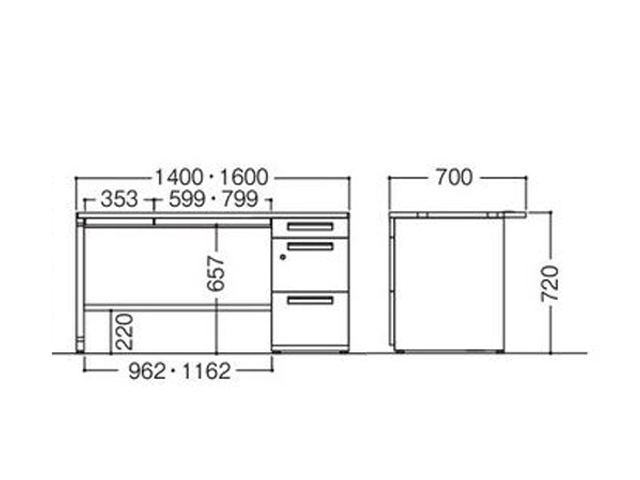 �Б��f�X�N�@3�i���@�f���G�i�@S�^�C�v�@����720mm�@DUS-147-A3 155091
