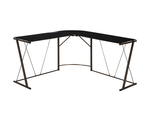 L字デスク 不二貿易 ガラス天板 引出し無 CT-1048-3[-][新品]|L字