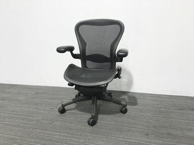 HermanMiller/ハーマンミラー アーロンチェア　Bタイプ　フルサポート　ランバーサポート付　AE123AWB-AJG1BBFPBK3D01