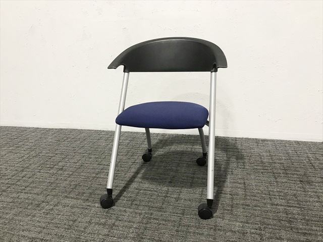 スタッキングチェア 肘無 280 背樹脂タイプ キャスター付 CK-281