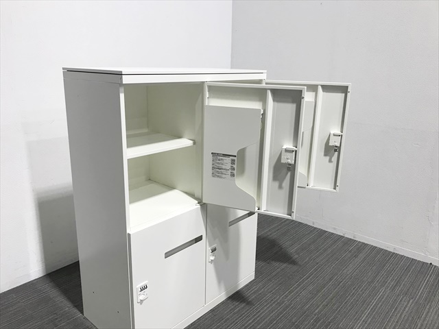 4人用パーソナルロッカー 2列2段 レクトライン ダイヤル式 天板付 4B25YX ZA75[オカムラ][中古]|パーソナルロッカー・メールBOX- ロッカーオフィス家具（中古）通販ならHappy（ハッピー）