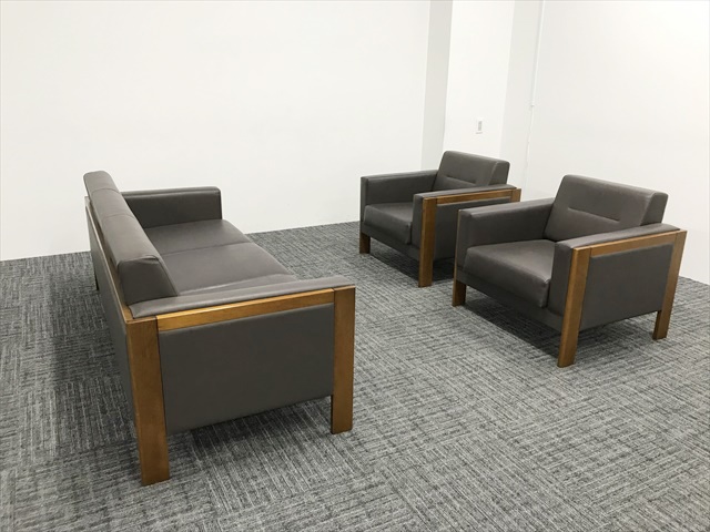 内田洋行 本革ビジネスソファー 内田洋行(内田洋行) 応接セット 応接用イス(応接用椅子) RM-56