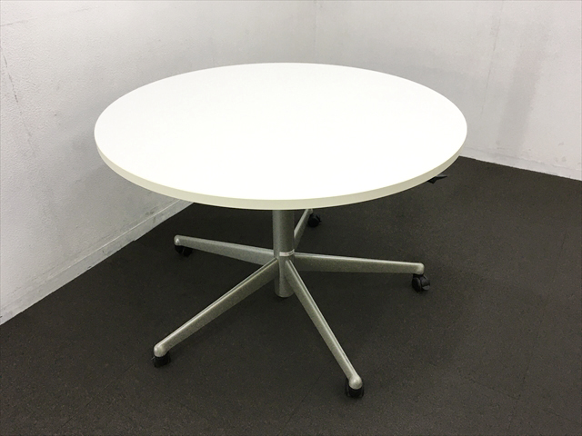 丸テーブル 天板昇降式 タッチダウン キャスター付 Steelcase スチールケース 中古 丸テーブル テーブルの販売 通販サイト オフィス家具のハッピー