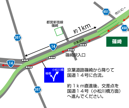 京葉道路　篠崎出口