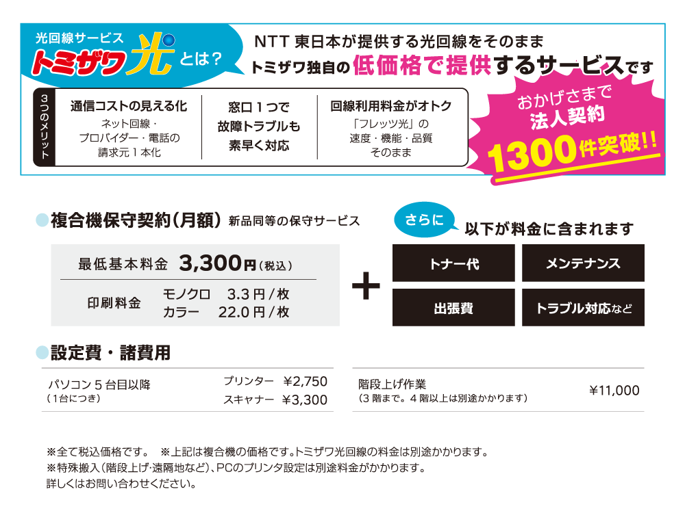光回線サービス　トミザワ光とは？